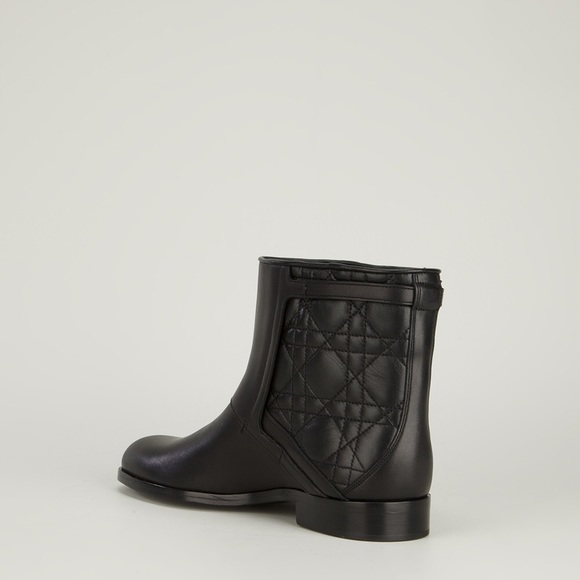 CHRISTIAN DIOR BLACK LEATHER MOTO ANKLE BOOTS CITY CANNAGE SZ EUR 37.5 US 7.5 - Picture 6 of 15